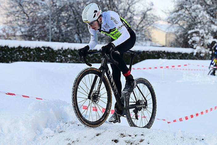 Podest Junioren. Sieger Michael Hettegger (AUT, Velo Crew PopaFlo),  Rad Cyclo Cross, ÖSTM/ÖM Querfeldein, Ciclo Cross, Cycling Austria, Bludenz, VBG