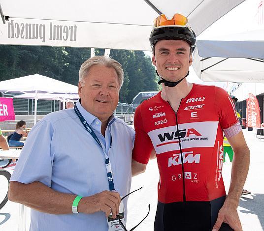 Harald J. Mayer (ÖRV, Präsident Österreichischer Radsportverband), Daniel Auer (AUT, WSA KTM Graz) MYGYM Master Race am Salzburg Ring, ÖRV RadLiga, Radsport, Radliga, ÖRV, Herren Elite, 
