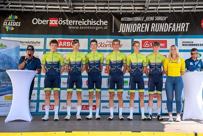 Team Gepla-Watersley R+D Road, 111 HART Justin, 112  HAYMA Karst, 113 MOUTON Raphael, 114 NAGENGAST Juul, 115 TOUSSAINT Wouter, 116  GAL Ryan, Bad Wimsbach - Strass im Attergau, Int. "Keine Sorgen" Junioren Rundfahrt UCI Kat. 2.1 MJ