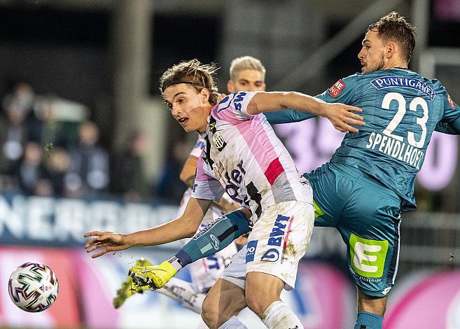 Im Bild: Marko Raguz (LASK), Lukas Spendlhofer (SK Puntigamer Sturm Graz),  Fussball