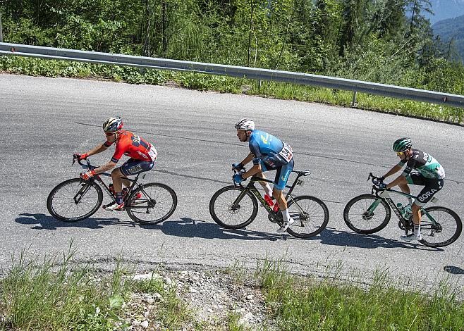 v.l. Hermann Pernsteiner (AUT, Bahrain Merida Pro Cycling Team), Matthias Krizek (AUT, Team Felbermayr Simplon Wels), Patrick Konrad (AUT, Bora - Hansgrohe) Herren Elite Rad Strassen Staatsmeisterschaft, Mondsee