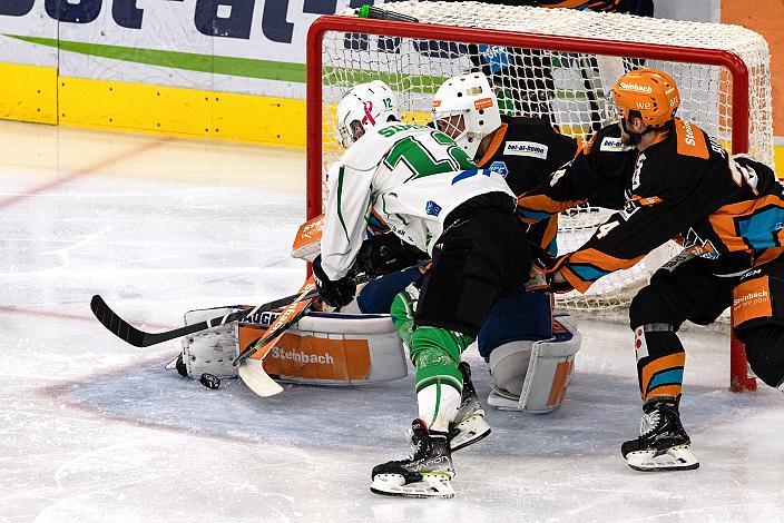 Nik Simsic (HK SZ Olimpija), Tormann Jared Coreau (Steinbach Black Wings Linz), Chris Rumble (Steinbach Black Wings Linz) Steinbach Black Wings Linz vs HK SZ OLIMPIJA, bet-at-home ICE Hockey League