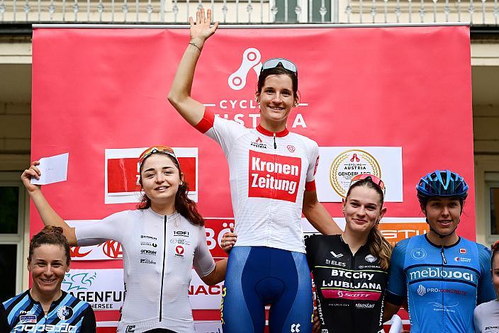 2. Platz Elisa Winter (AUT, Union Raiffeisen Radteam Tirol), Siegerin Petra Zsanko (HUN, Arbö Rapso Knittelfeld) 3.Platz Eva Potocnik (SLO, BZC City Ljubljana Scott) Radliga Klagenfurt, Damen, Road Cycling League Austria