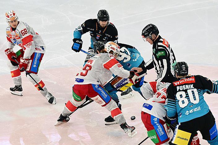 Luka Maver (Steinbach Black Wings Linz), Mario Kempe (EC KAC), 7. Runde ICE, Steinbach Black Wings Linz vs EC KAC, Linz AG Eisarena 