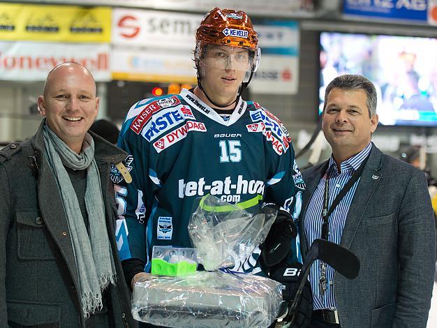 Matthias Iberer, Linz, Spieler des Abends, EHC Liwest Black Wings Linz vs UPC Vienna Capitals
