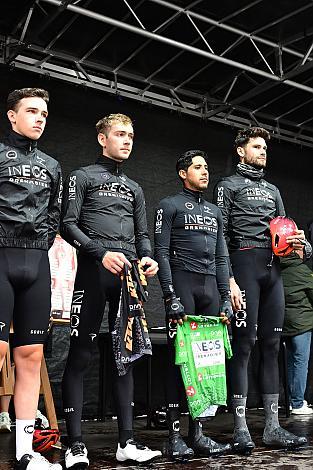 Team Ineos Grenadiers, GBR  mit Magnus Sheffield (USA, Ineos Grenadiers), Brandon Smith Rivera (COL, INEOS Grenadiers), Filippo Ganna (ITA, INEOS Grenadiers), 73. Tour of Austria, ME 2.1 5 Etappe  Kufstein, Patscherkofel Kondulenzfahrt