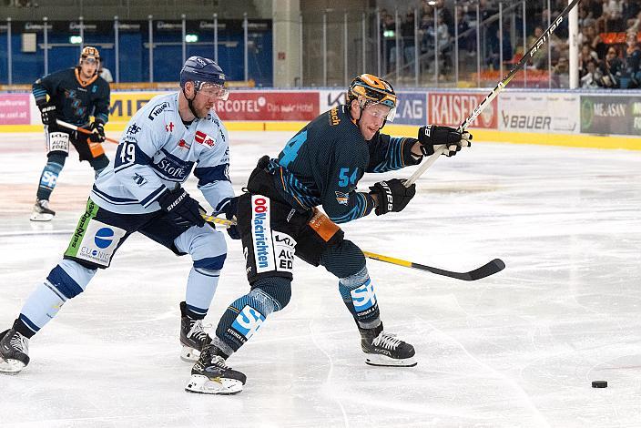 William Persson (Steinbach Black Wings Linz), Marcel Müller (Straubing Tigers)  Testspiel Steinbach Black Wings Linz vs Straubing Tigers, Linz AG Eisarena, pre season 