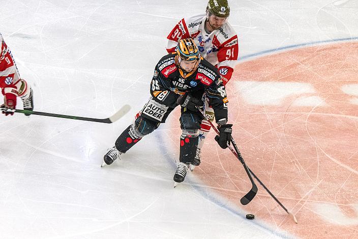 Michael Haga (Steinbach Black Wings Linz), Michael Halmo (HCB Suedtirol Alperia) Steinbach Black Wings Linz vs HCB Südtirol Alperia, Viertelfinale, 2. Runde ICE Hockey League, Steinbach Black Wings Linz, Linz AG Eisarena 