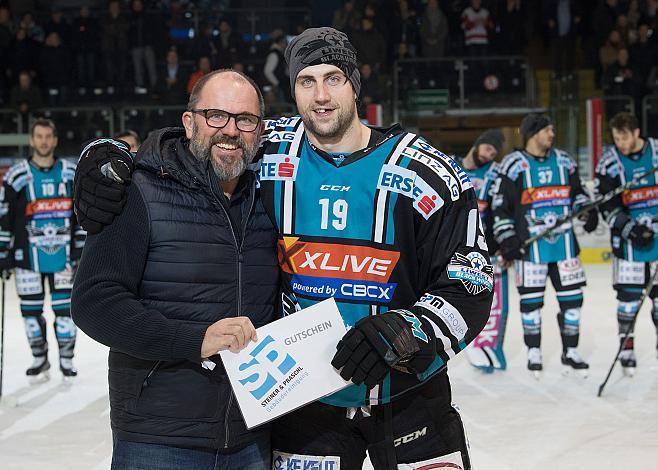 Joel Broda (EHC Liwest Black Wings Linz) Spieler des Abends EHC Liwest Black Wings Linz vs Moser Medical Graz 99ers
