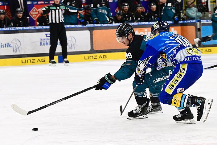 Graham Knott (Steinbach Black Wings Linz), Thomas Vallant (EC iDM Wärmepumpen VSV), Testspiel Steinbach Black Wings Linz vs EC VSV, Linz AG Eisarena 