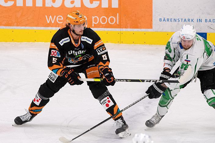 Raphael Wolf (Steinbach Black Wings Linz), Miha Zajc (HK SZ Olimpija) Steinbach Black Wings Linz vs HK SZ OLIMPIJA, bet-at-home ICE Hockey League