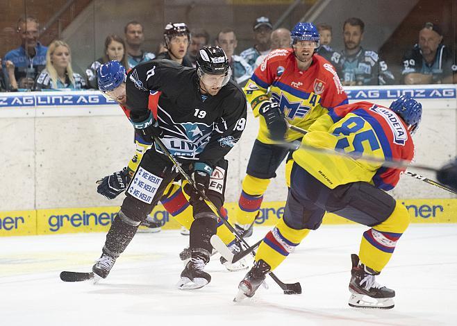 Justin Florek (EHC Liwest Black Wings Linz) Testspiel, EHC Liwest Black Wings Linz vs CEZ Motor Ceske Budejovice
