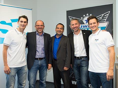 v.l. Daniel Oberkofler, Norbert Praschl, Christoph Hauser, (beide Fa. Steiner und Praschl, Christian Perthaler, Philipp Lukas