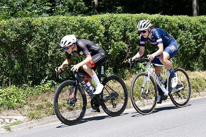 v.l. Anna Kiesenhofer (AUT, Team Cookina ARBÖ ASKÖ Graz RLM Stmk), Christina Schweinberger (AUT, Plantur-Pura)   Frauen Elite, U23, Österreichische Meisterschaft Strasse, ÖSTM Gratwein-Straßengel
