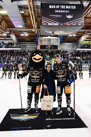 Spieler des Abends Graham Knott (Steinbach Black Wings Linz) 16. Runde ICE, Steinbach Black Wings Linz vs Vienna Capitals, Linz AG Eisarena 