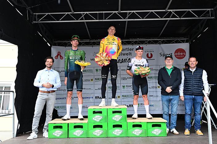 Podest: 2. Platz Richard Riska (SVK, Hrinkow Advarics), Sieger Colin Chris Stüssi (SUI, Team Vorarlberg), 3. Platz Jonas Holzknecht (AUT, Tirol KTM Cycling Team),  RCLA Herren Elite, U23, Road Cycling League Austria, Königswiesen