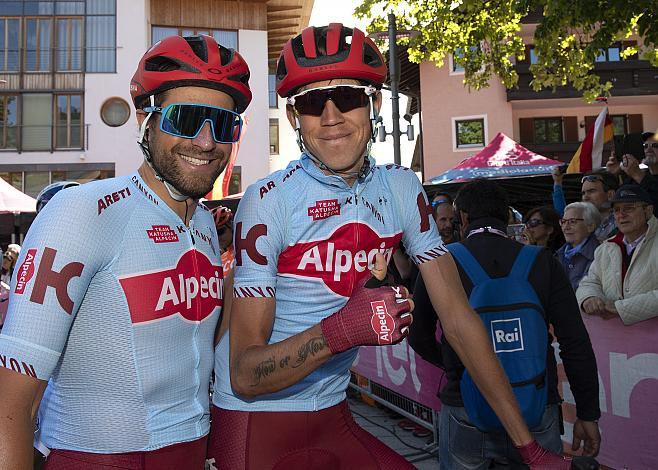 v.l. Marco Haller (AUT, Team Katusha - Alpecin), Ilnur Zakarin (RUS, Team Katusha - Alpecin), Giro, Giro d Italia, Radsport, 102. Giro d Italia - 18. Etappe Olang - Santa Maria di Sala