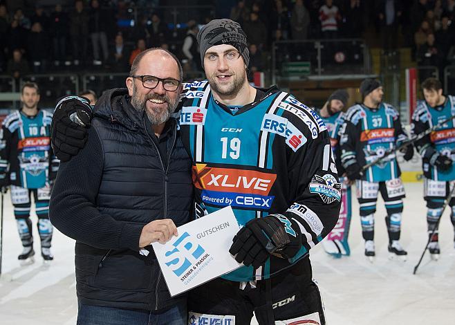 Joel Broda (EHC Liwest Black Wings Linz) Spieler des Abends EHC Liwest Black Wings Linz vs Moser Medical Graz 99ers