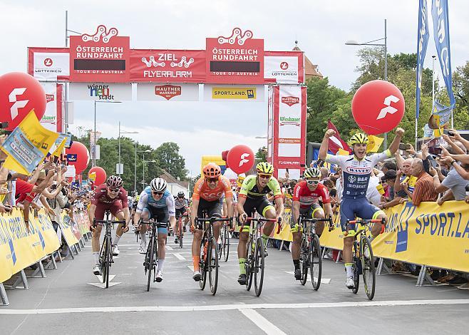 v.l. Daniel Auer (AUT, Maloja Pushbikers), August Jensen (NOR, Israel Cycling Academy), Jonas Koch (GER, CCC Team), Jannik Steimle (GER, Team Vorarlberg Santic), Emils Liepins (LAT, Wallonie-Bruxelles),  Tom Devriendt (BEL, Wanty - Gobert Cycling Team) Etappensieger 2. Etappe, 2..Etappe, Zwettl - Wr. Neustadt, 71. Ã–sterreich Rundfahrt, Tour of Austria (UCI 2.1)