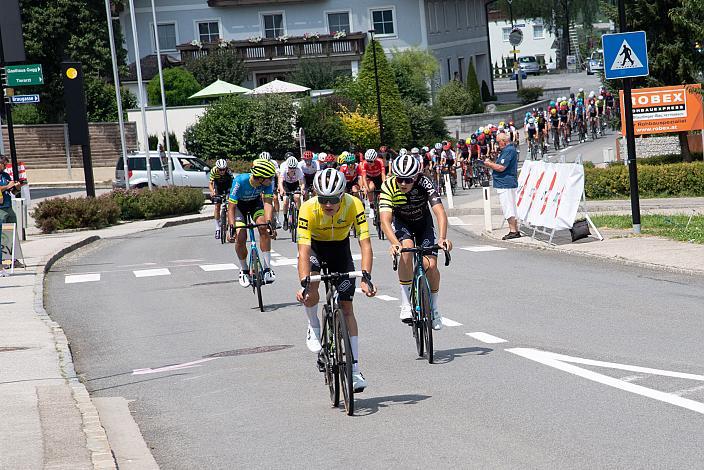 Im Gelben Trikot des Gesamtführenden Frank Aron Ragilo (EST, Cannibal Team), Bad Wimsbach - Strass im Attergau, Int. "Keine Sorgen" Junioren Rundfahrt UCI Kat. 2.1 MJ