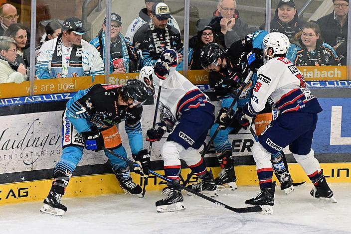 Brian Lebler (Steinbach Black Wings Linz), Henrik Neubauer (Steinbach Black Wings Linz), 34. Runde ICE, Steinbach Black Wings Linz vs Hydro Fehervar AV 19, Linz AG Eisarena 