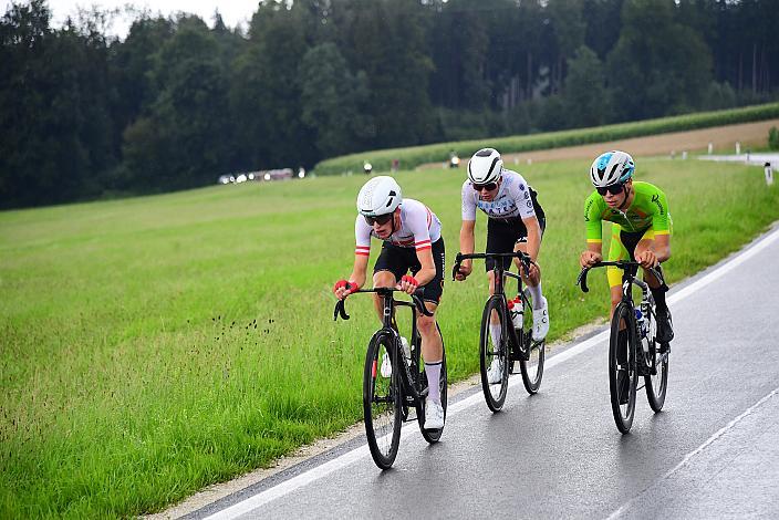 Bester Österreicher Michael Hettegger (AUT, LRV Oberösterreich), Enzo Lesueur  (FRA, Racing U19, PTC) Julian Kerklaan (NED, Wielerploog Groot Amsterdam), 50. OÖ Junioren Rundfahrt, 3. Etappe Bad Wimsbach Strass im Attergau